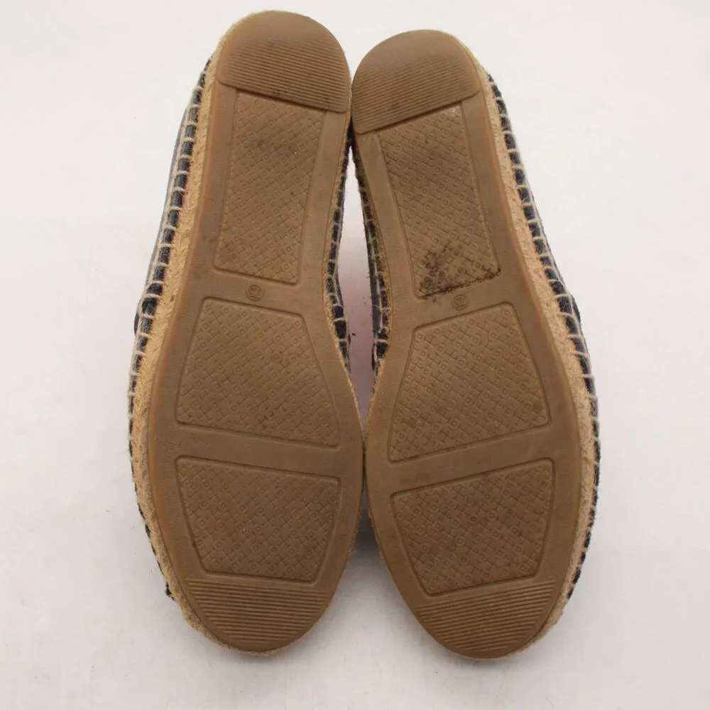 Tory Burch Blue Suede Espadrille Womens Size 7.5 Loafers Slip on Shoes